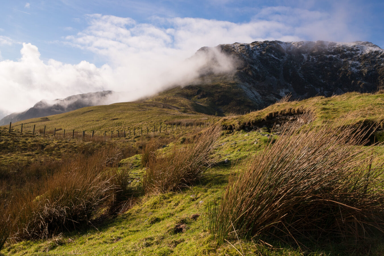 Mountain with dramatic light and cloud