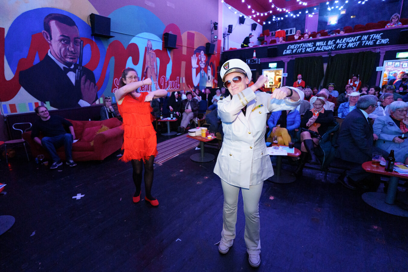 People dancing during the Airplane party