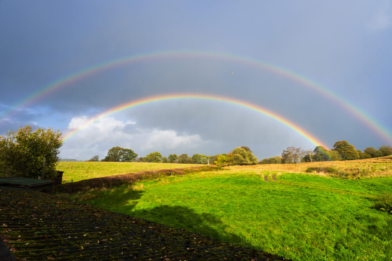 Double rainbow at Gigrin Farm