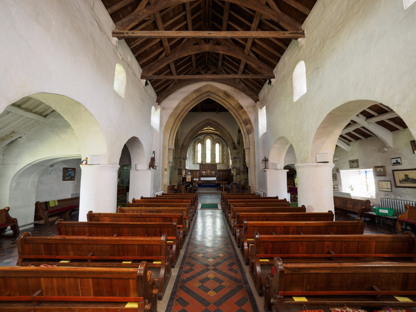 Inside the St Cadfan church