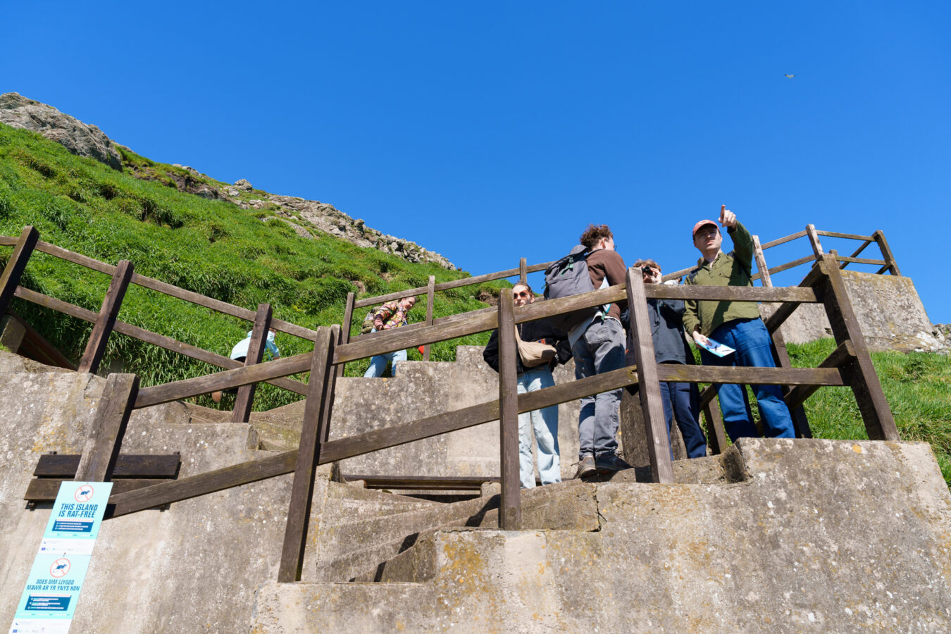 The steps leading to the welcome point.