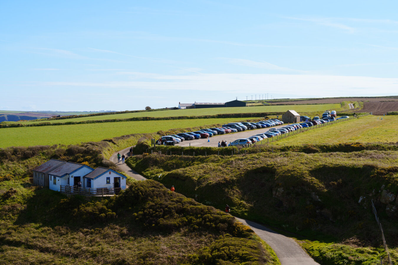 Martin's Haven National Trust car park and Lockley Lodge Visitor Centre.