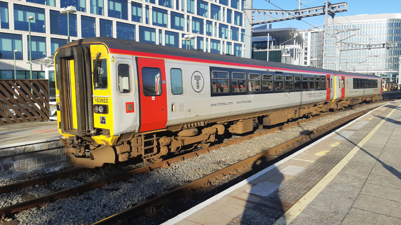 Transport For Wales train at a station