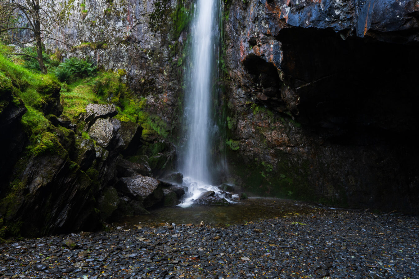 Hidden waterfall in Nant Gwernol