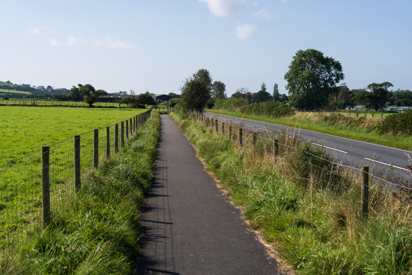 Tarmac path along the main road