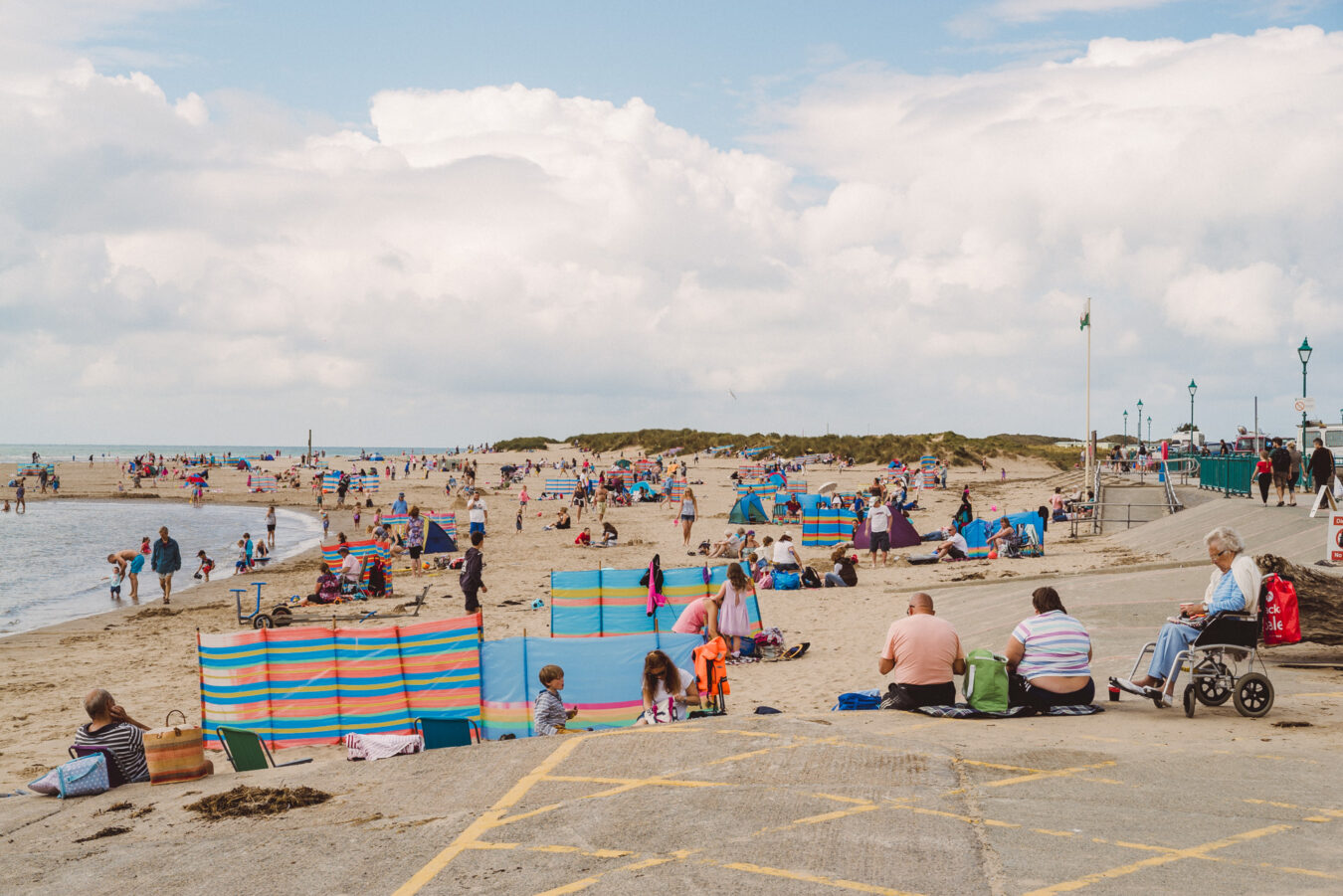 Busy summer day on Aberdyfi beach
