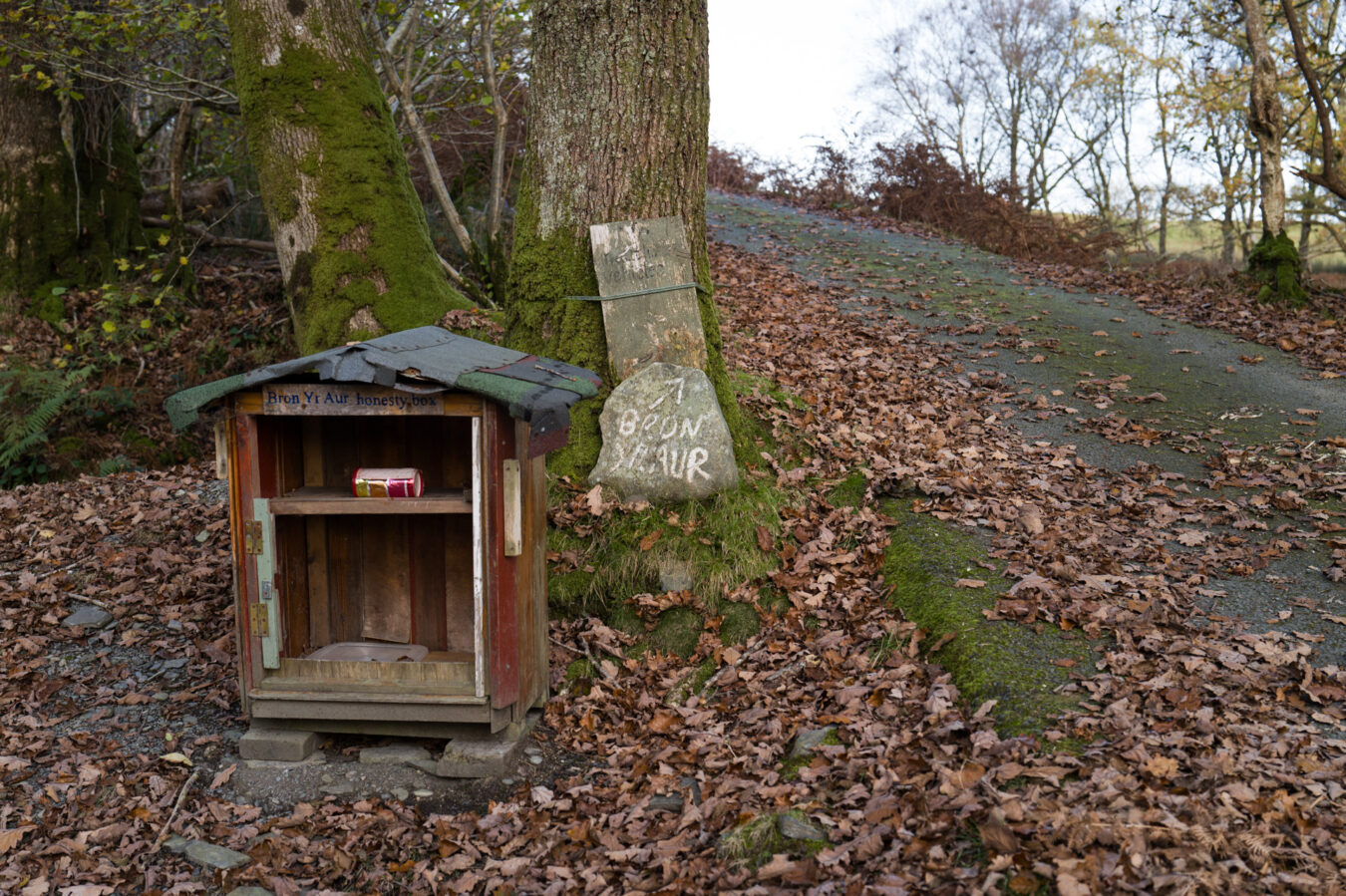 Bron Yr Aur sign and honesty box