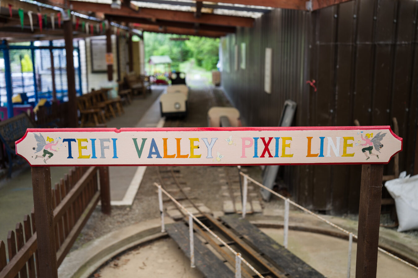 Pixie Line miniature train sign
