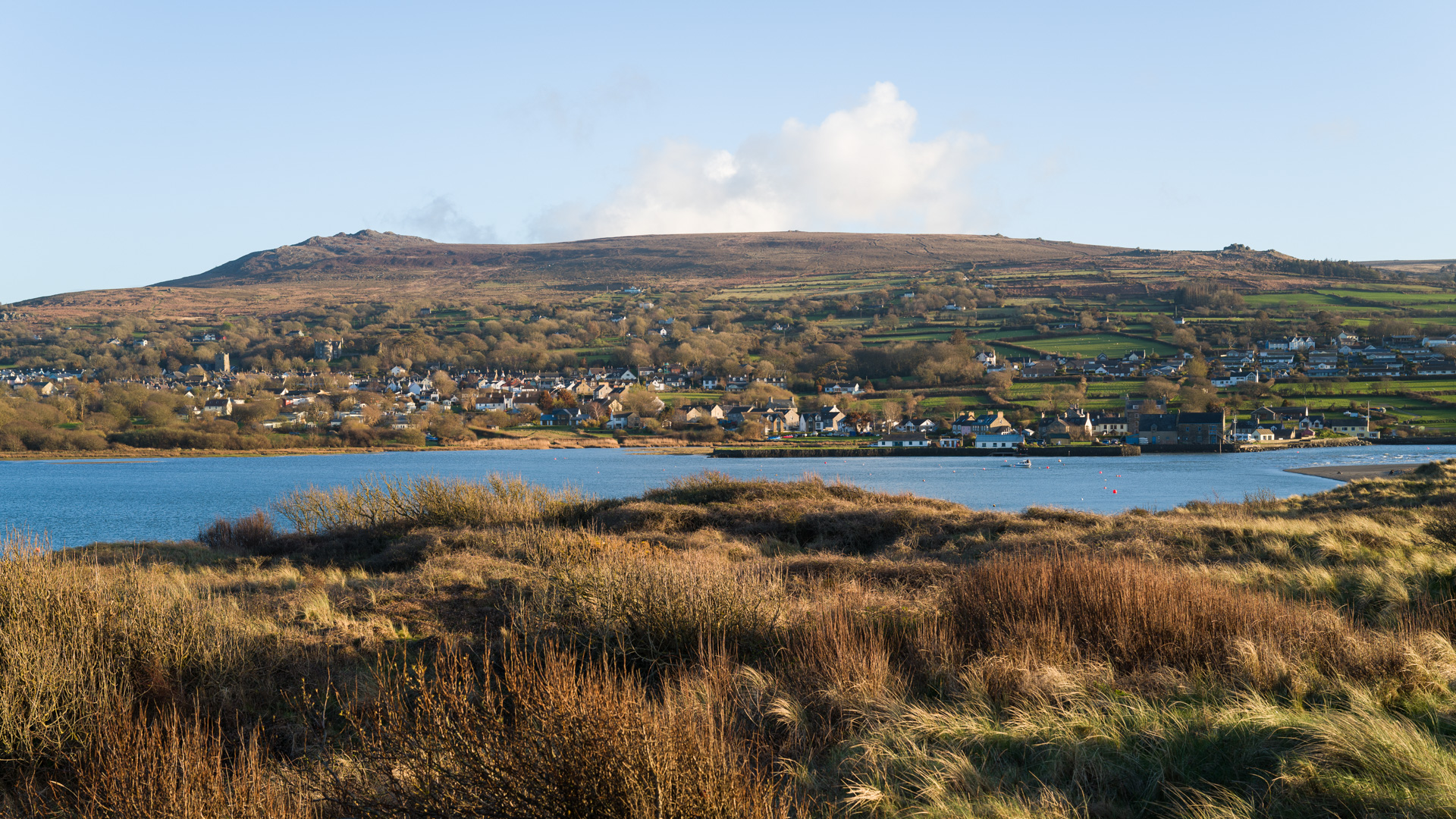 Newport viewed from Traeth Mawr