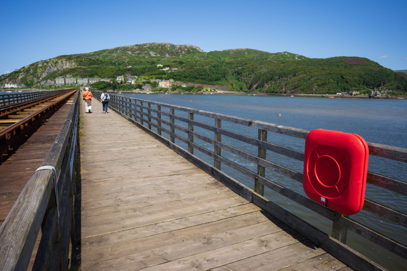 Walking on Barmouth bridge