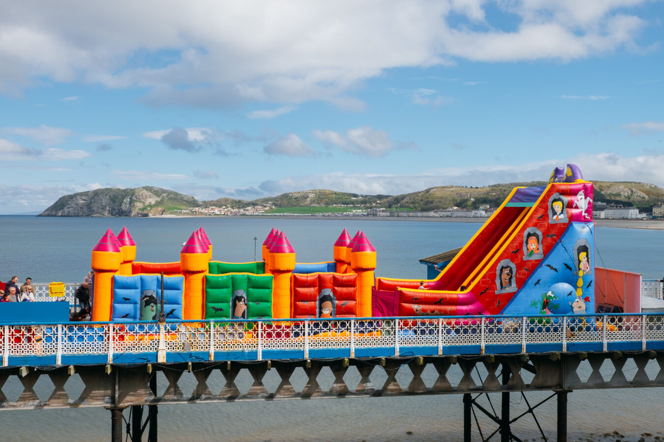 Inflatable castle on Llandudno pier
