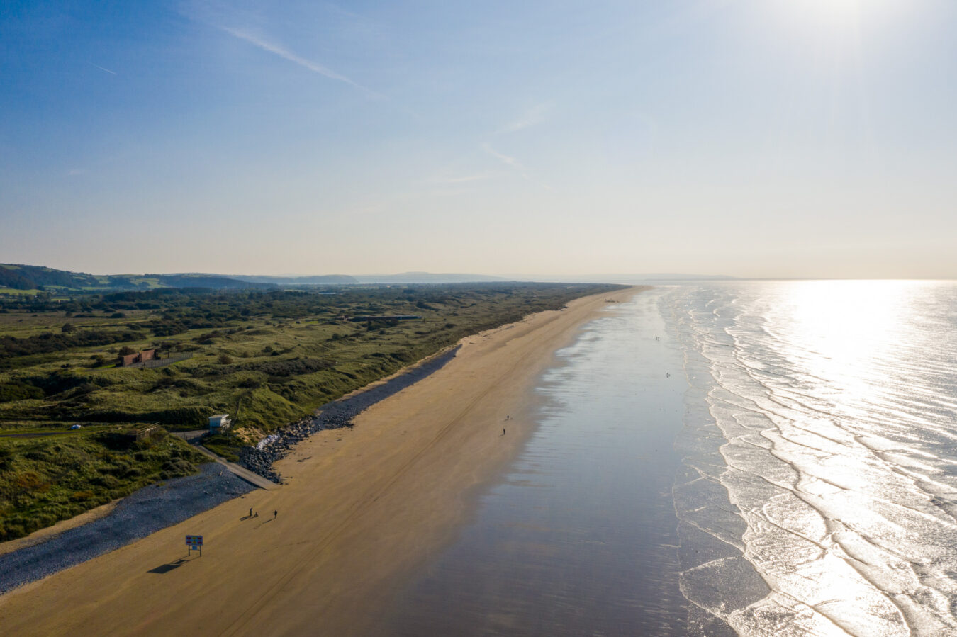 The long stretch of Pendine beach