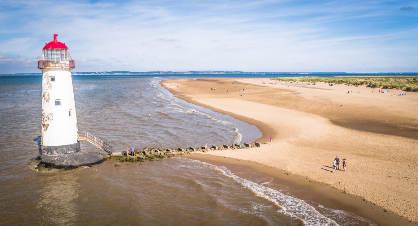 Talacre beach with the iconic lighthouse