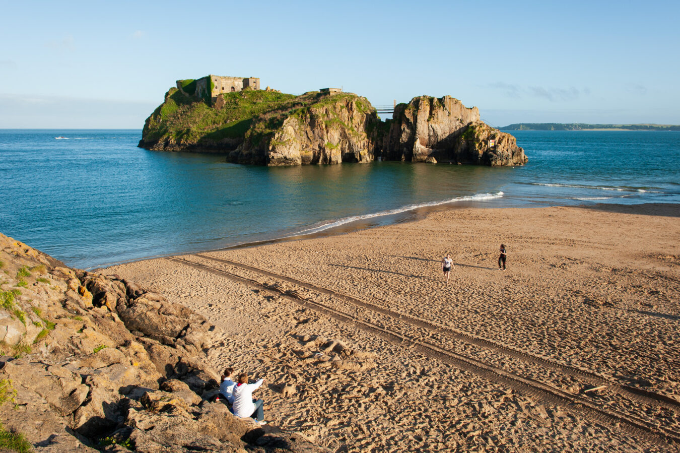 Castle Beach with St Catherine Island in the background