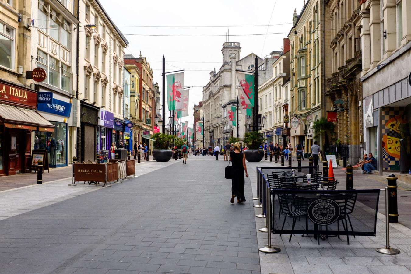 Pedestrian street in Cardiff