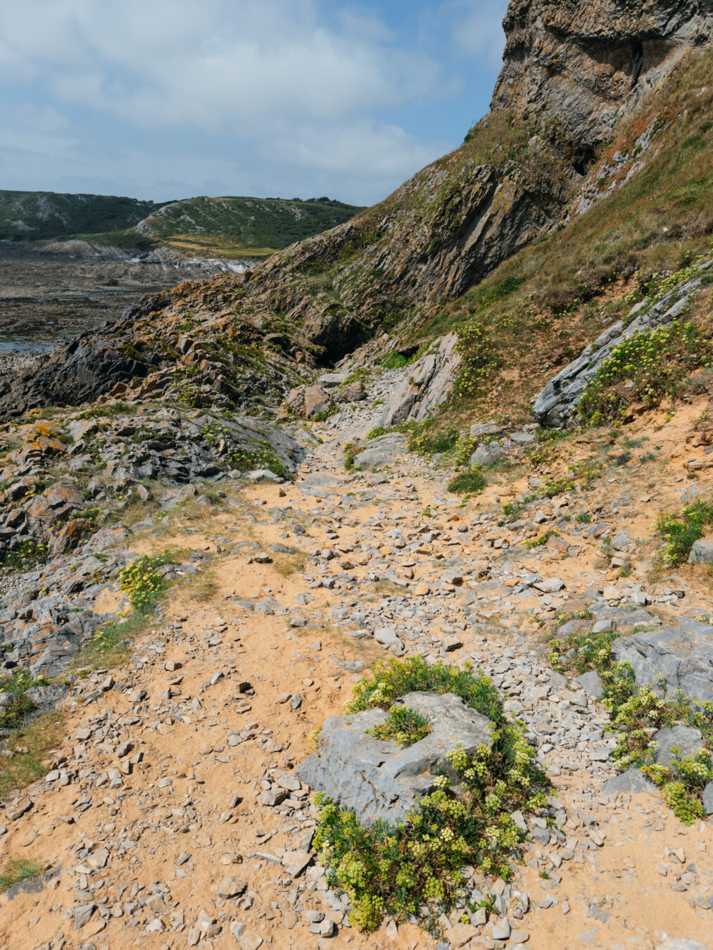 Rocky path leading to a view of Culver Hole from above