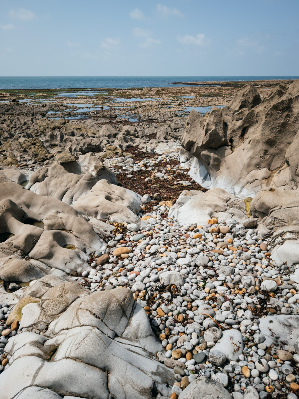 Pebbles and small rock pools