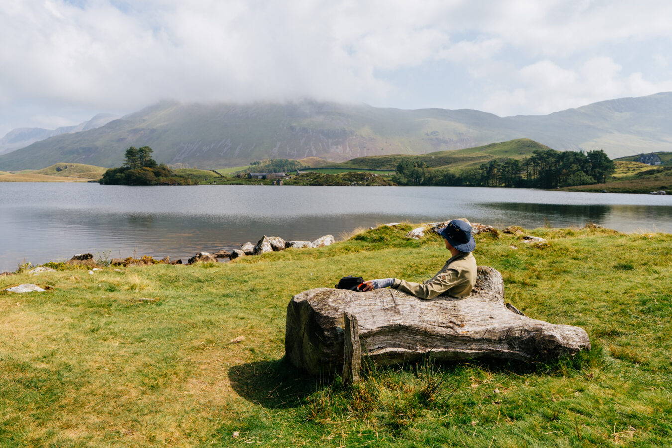 Sitting and enjoying the view of the lakes