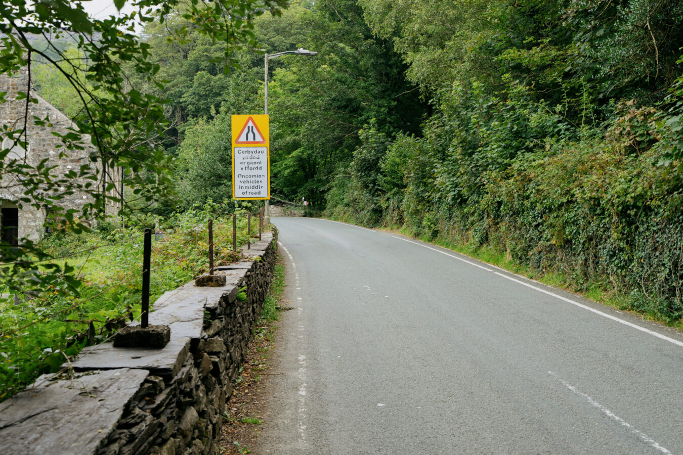 The A493 near St Catherine's Church in Arthog