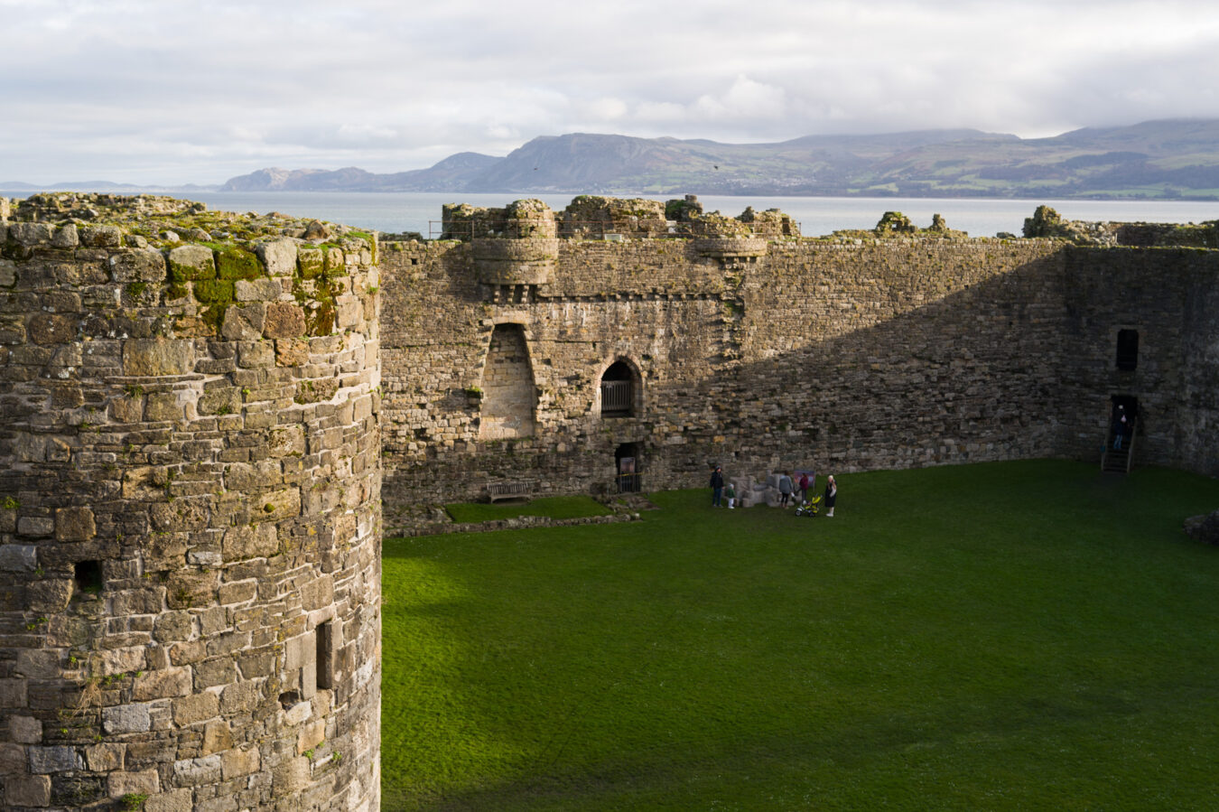 Inside the walls of Beaumaris castle