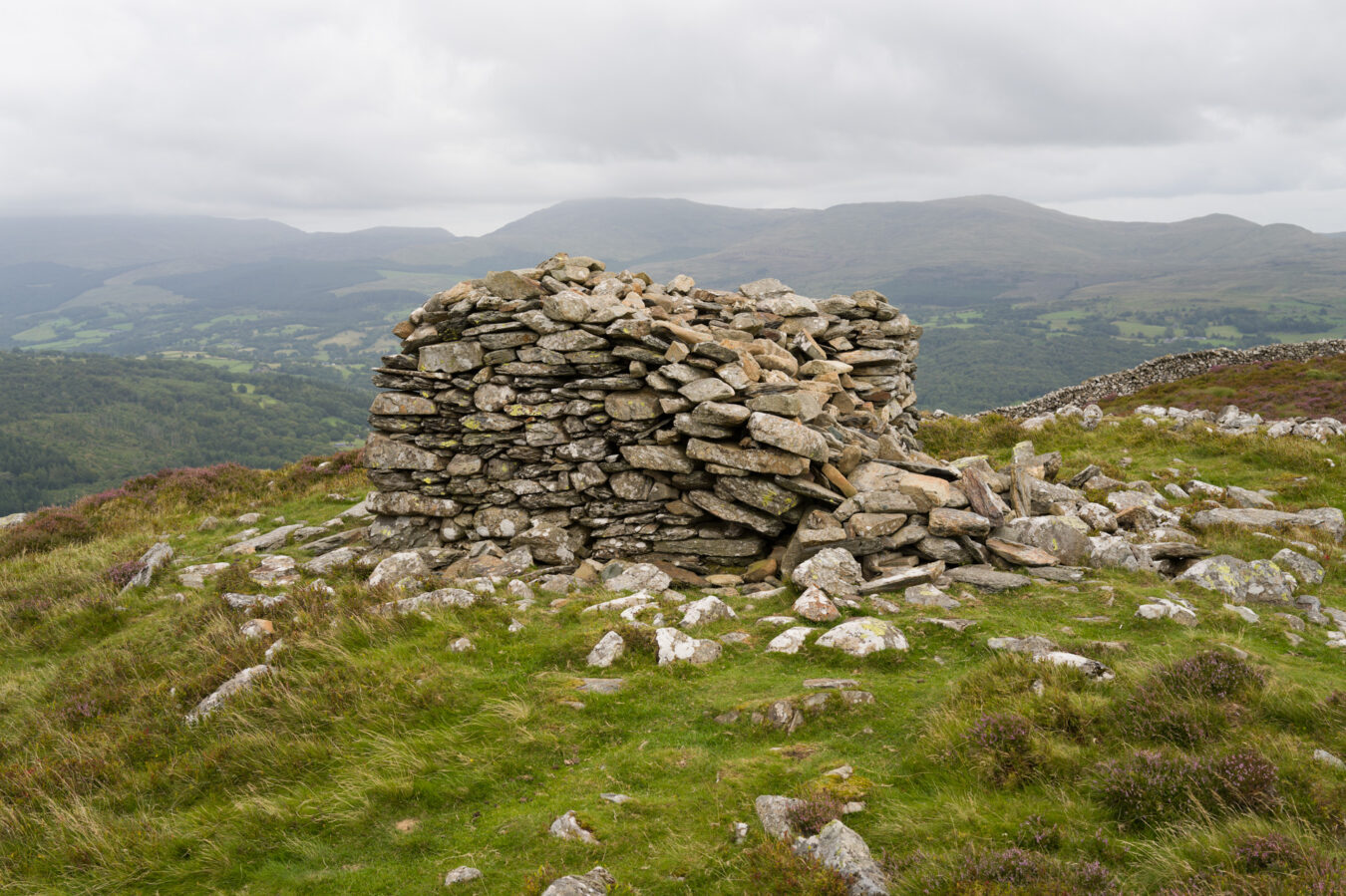 Hillfort ruins at the top of Foel Offrwm