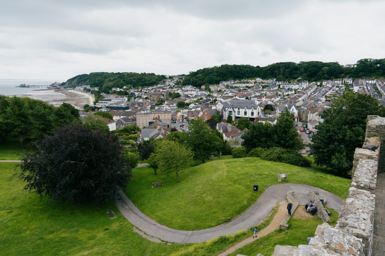 Scenic view of Mumbles from Oystermouth castle