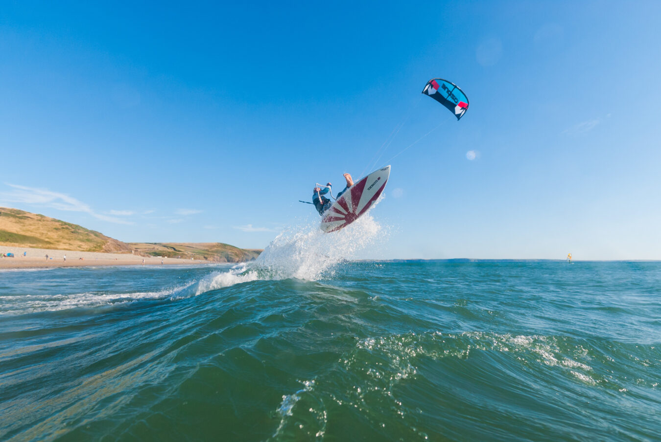 Kitesurfing at Newgale Beach
