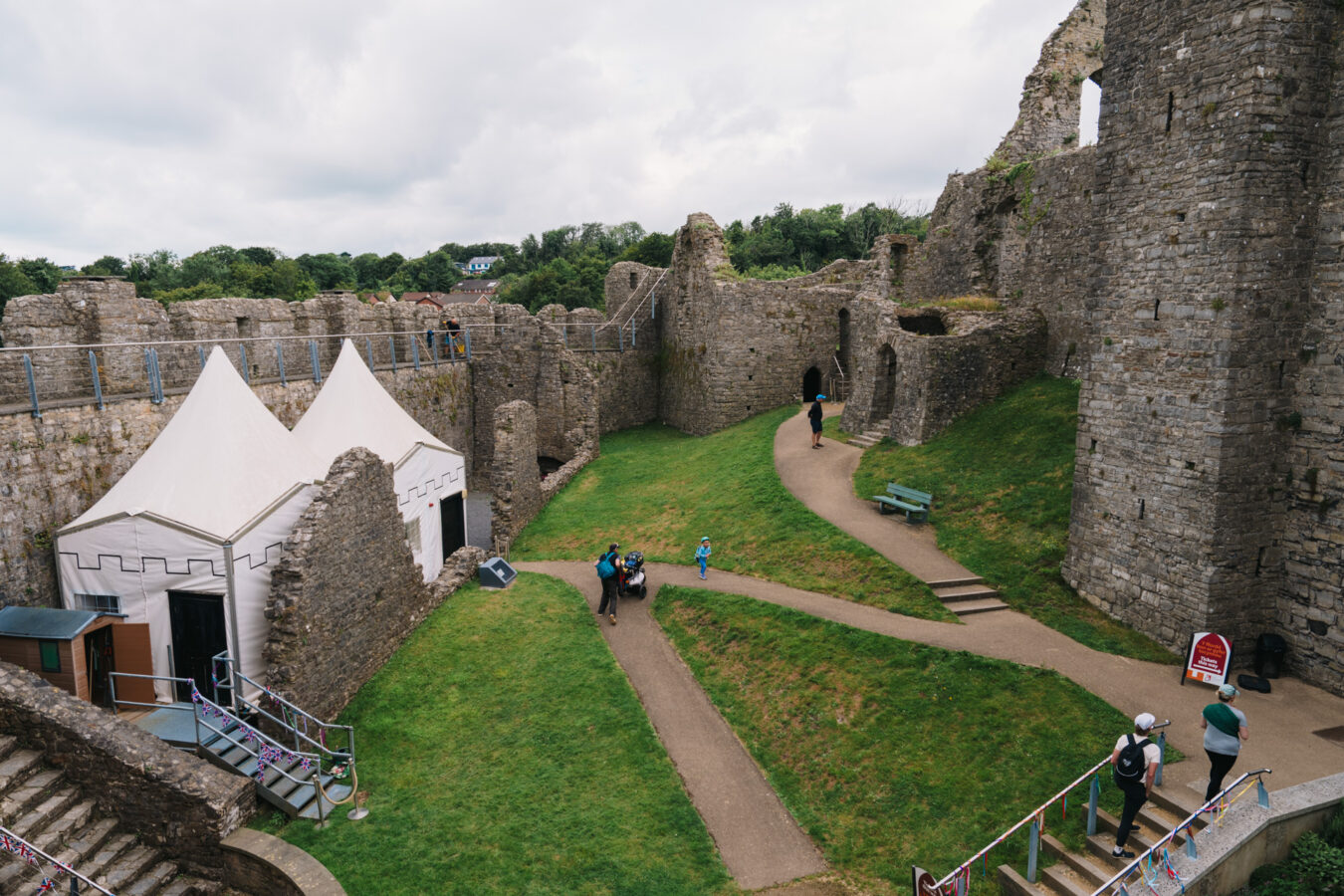 Inside the walls of Oystermouth castle