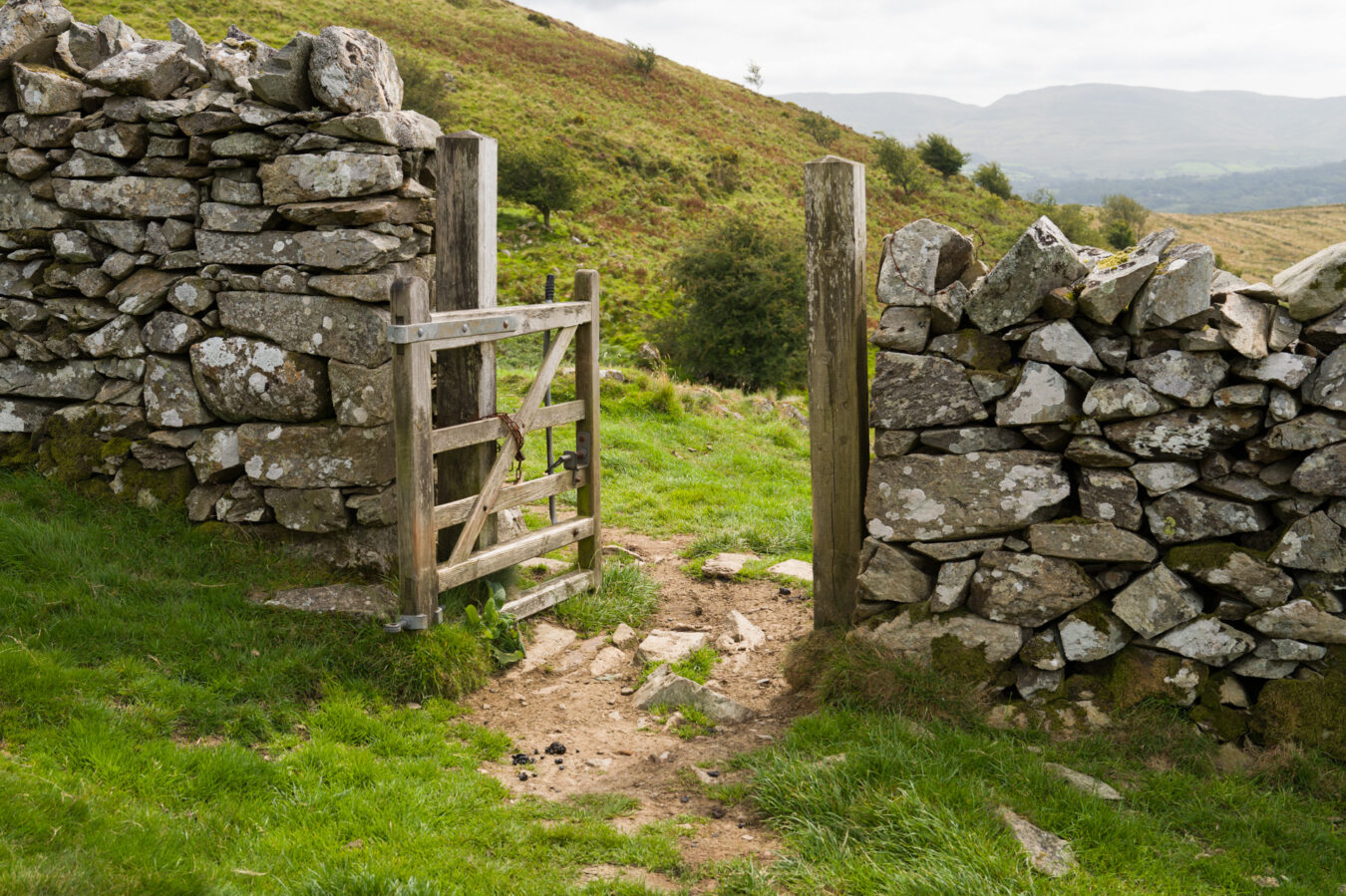 Gate in stone wall