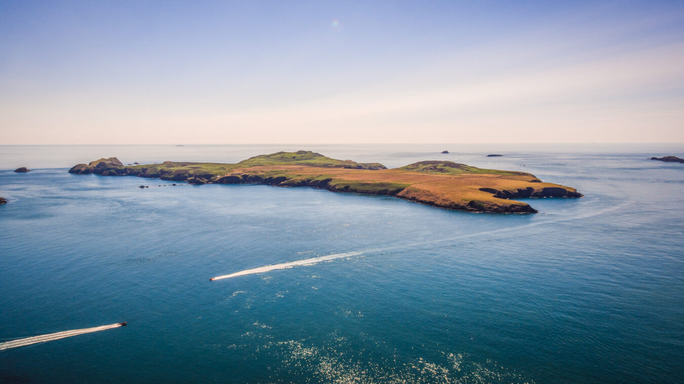Aerial view of Ramsey Island, Pembrokeshire