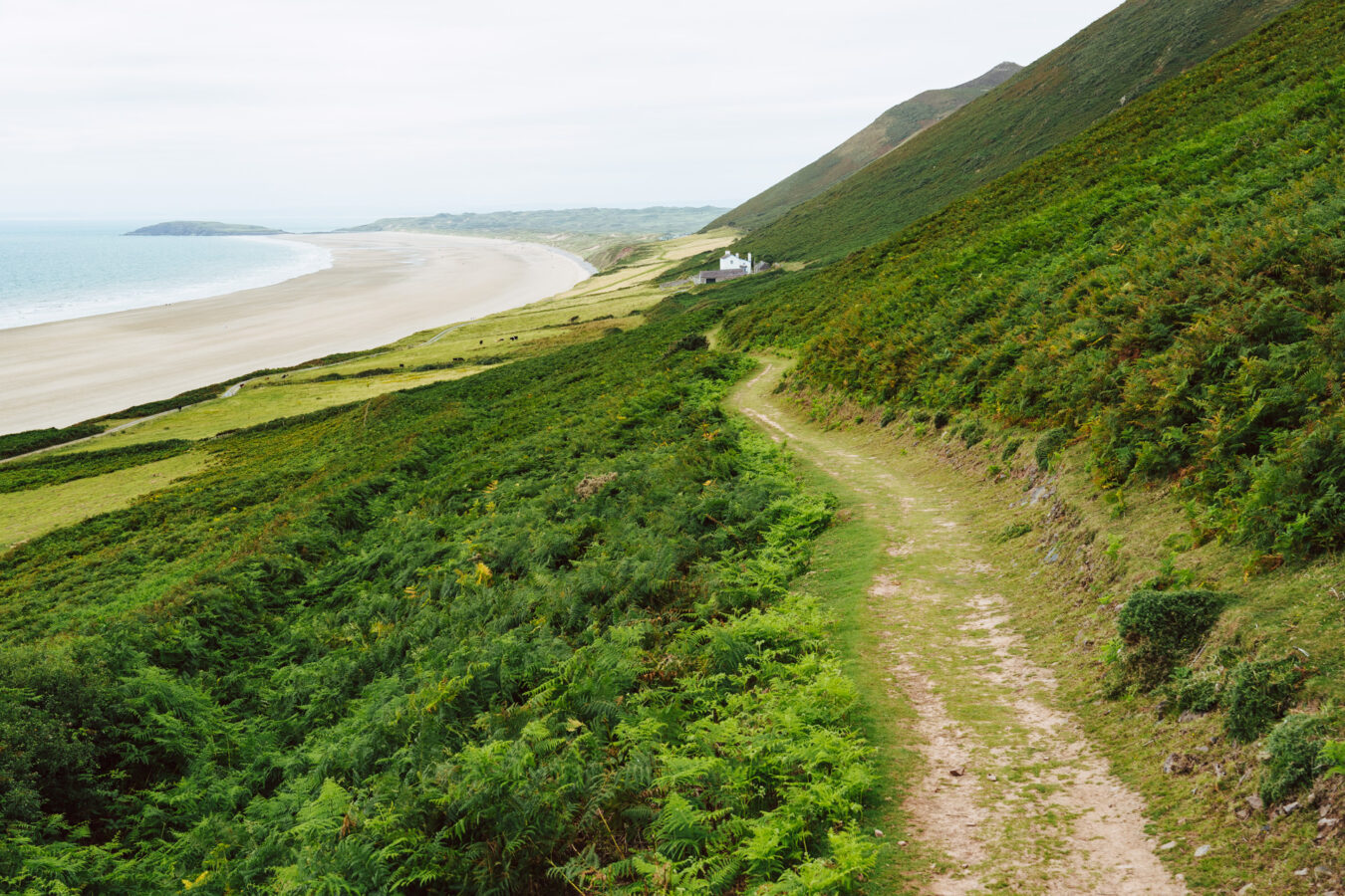 One of the walking footpath in Rhossili bay