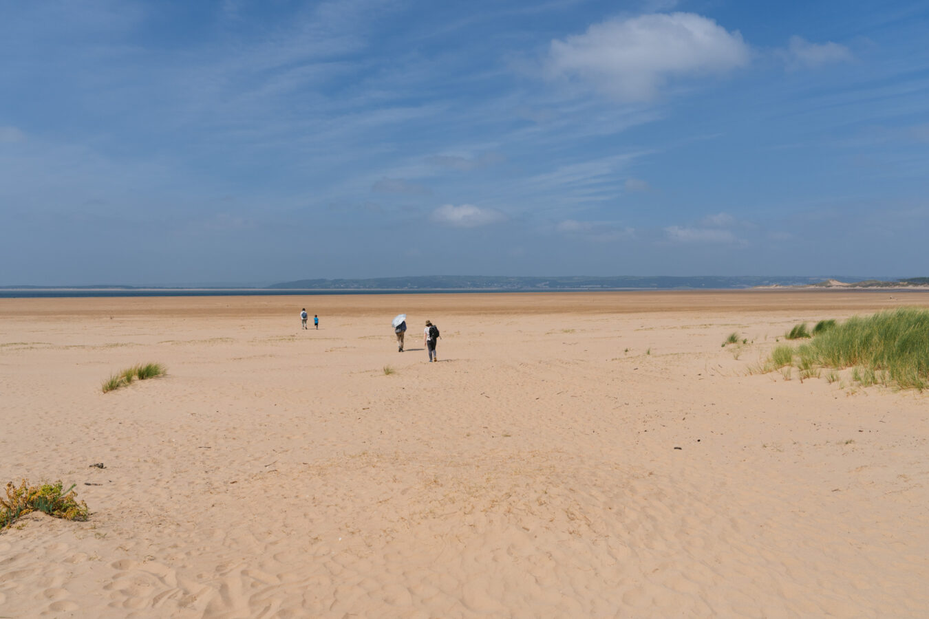Large sand beach at Whiteford