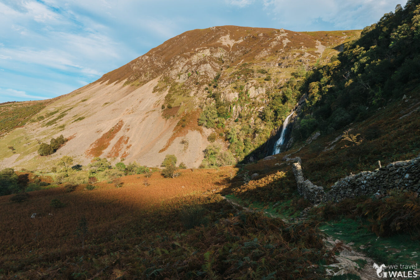 Aber Falls in the distance, along the North Wales Path