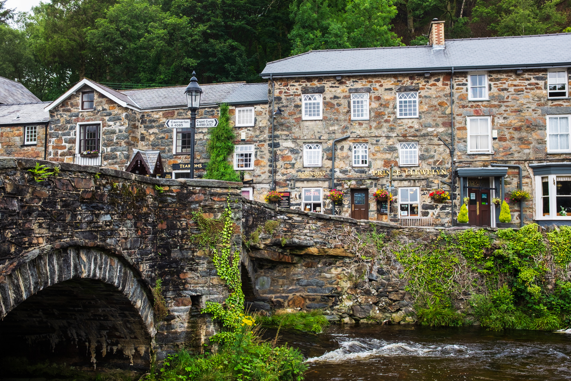 Stone houses and bridge in Beddgelert