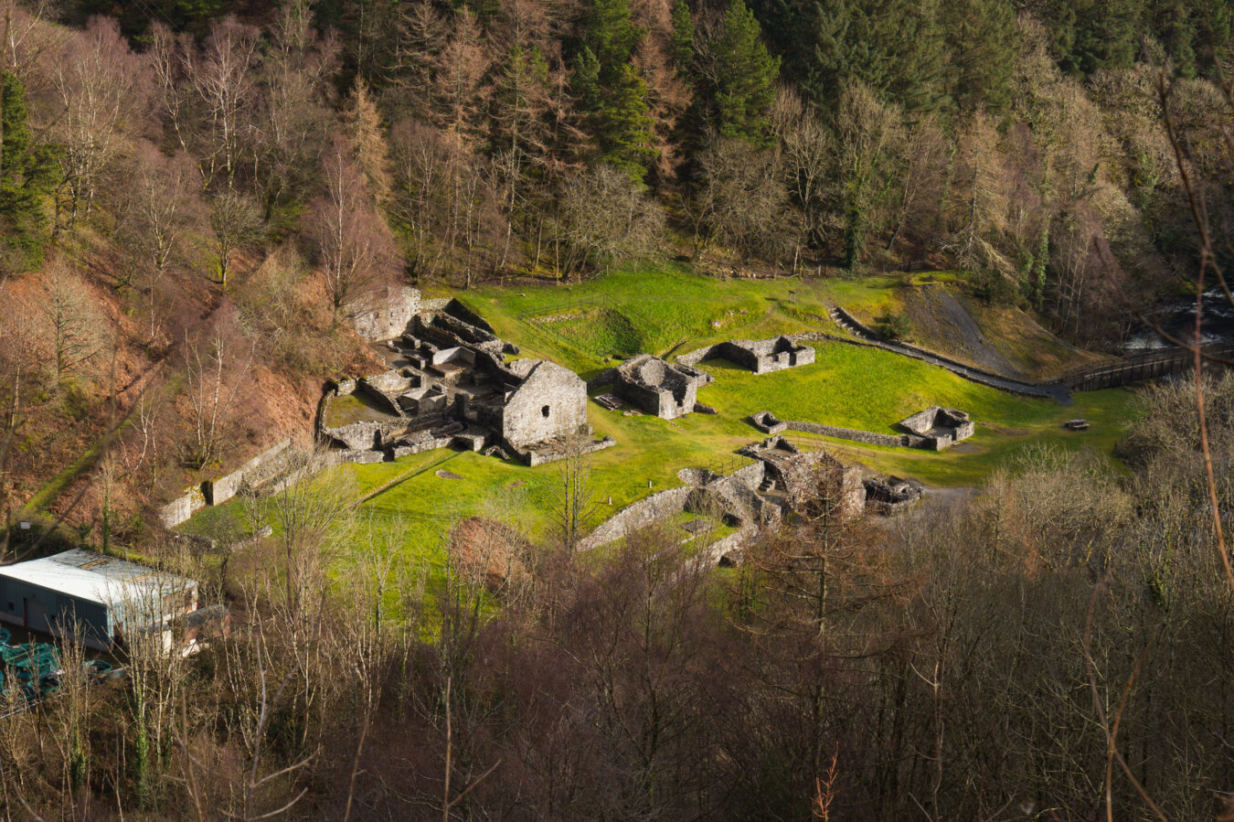 Bryn-tail mines viewed from above