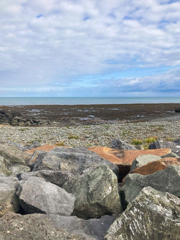 Rocks and pebbles beach
