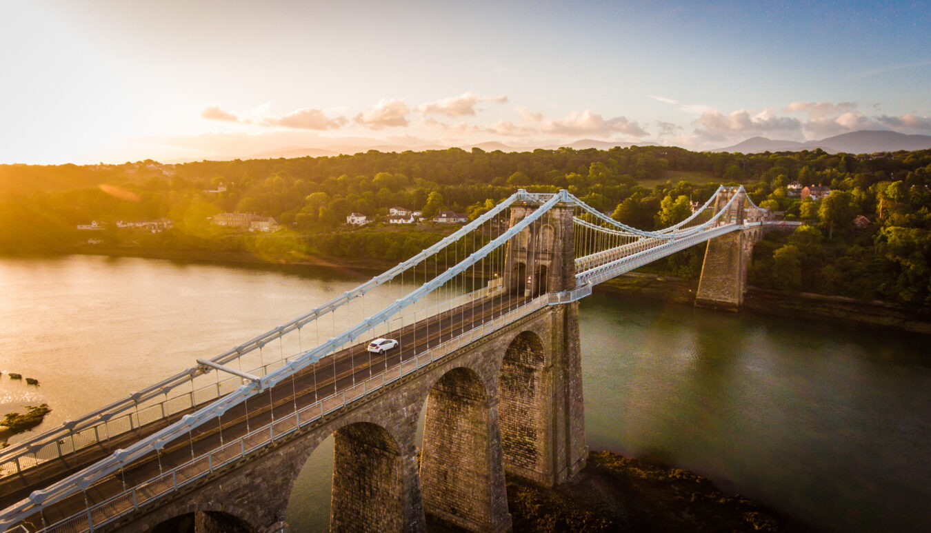 Menai Bridge at sunset