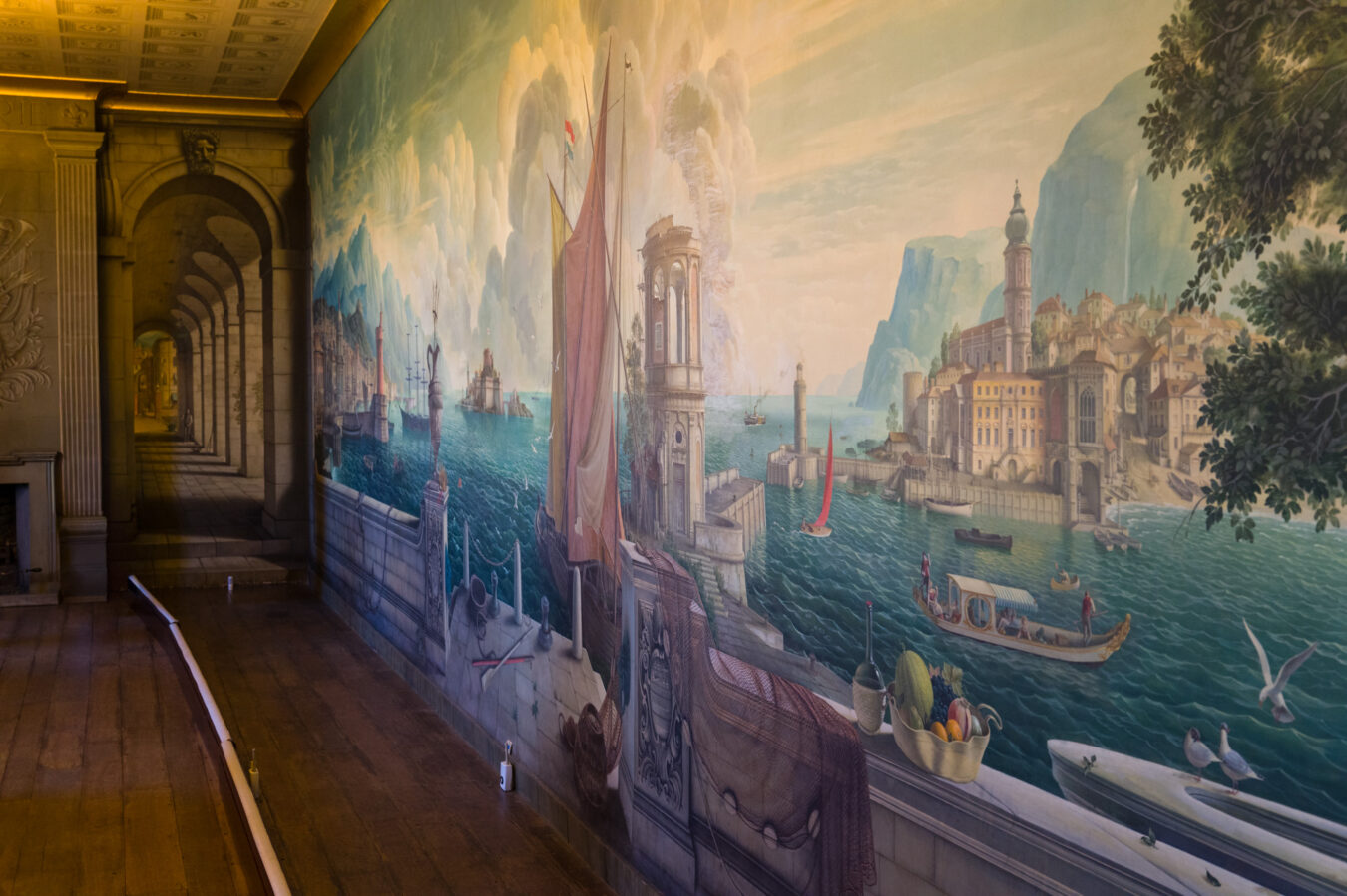 Mural inside Plas Newydd House and Garden, Anglesey