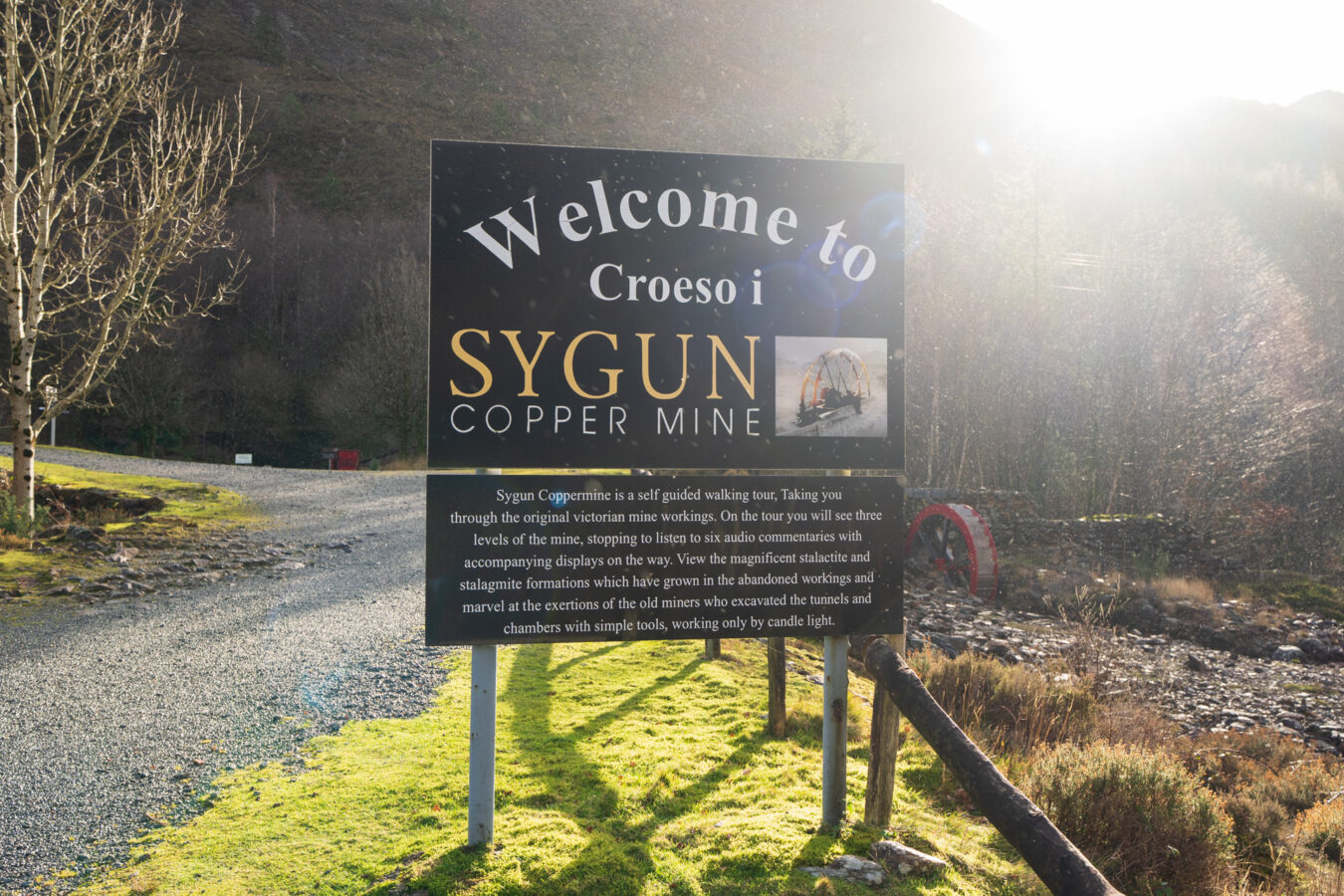 Sygun Copper Mine sign