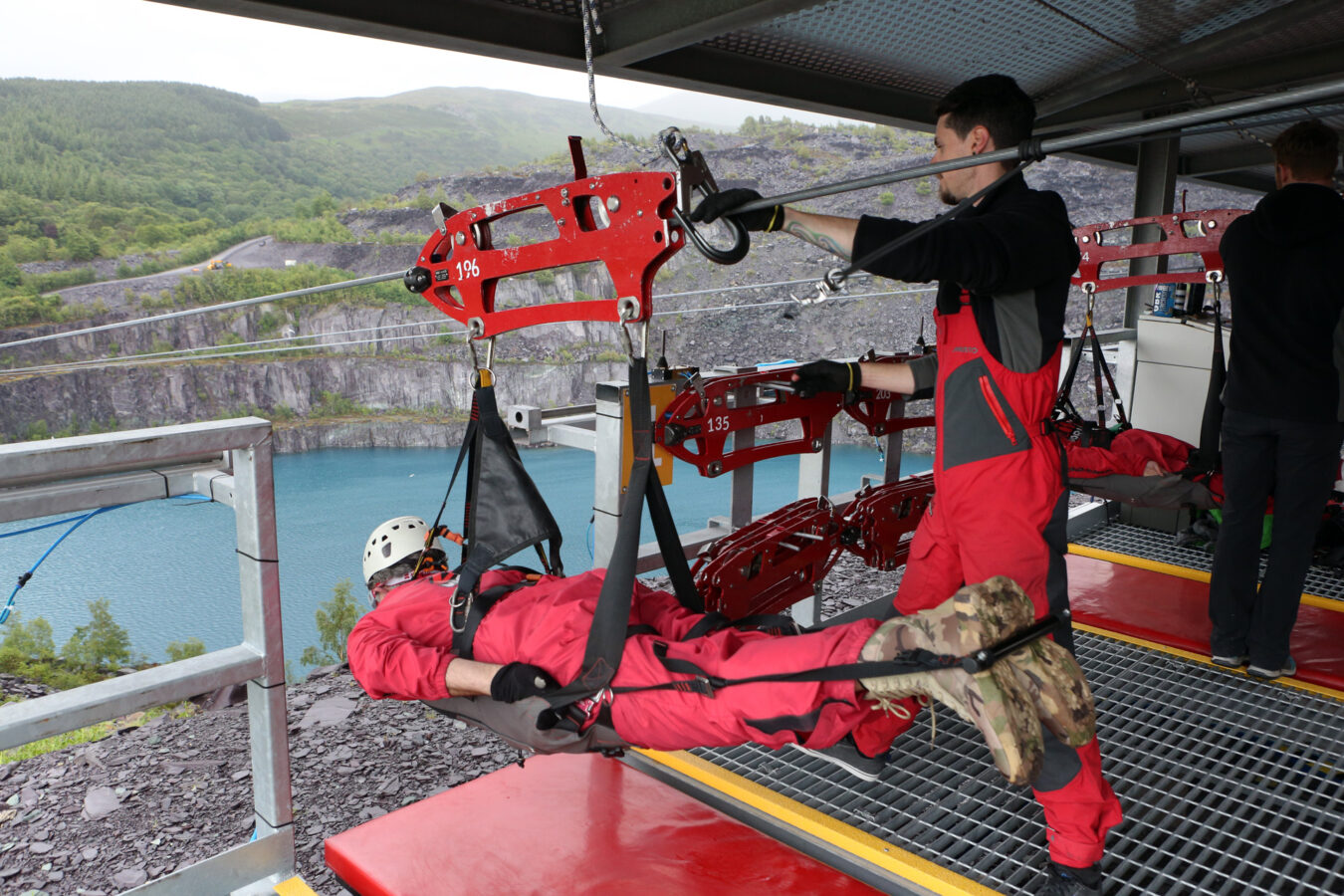 Preparing to launch at Zip World, Penrhyn Quarry